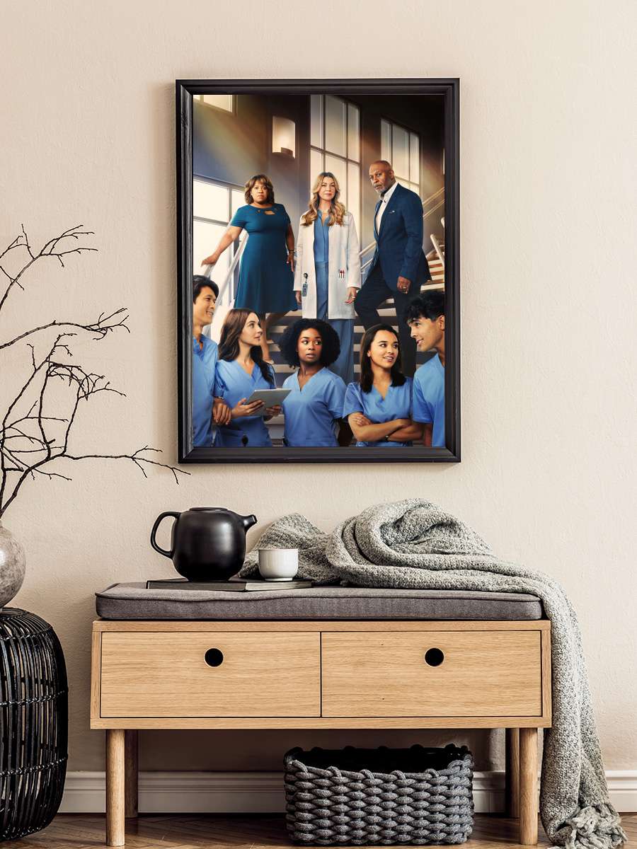 Grey's Anatomy Dizi Tablo Siyah Çerçeveli Dizi Poster Duvar Tablo