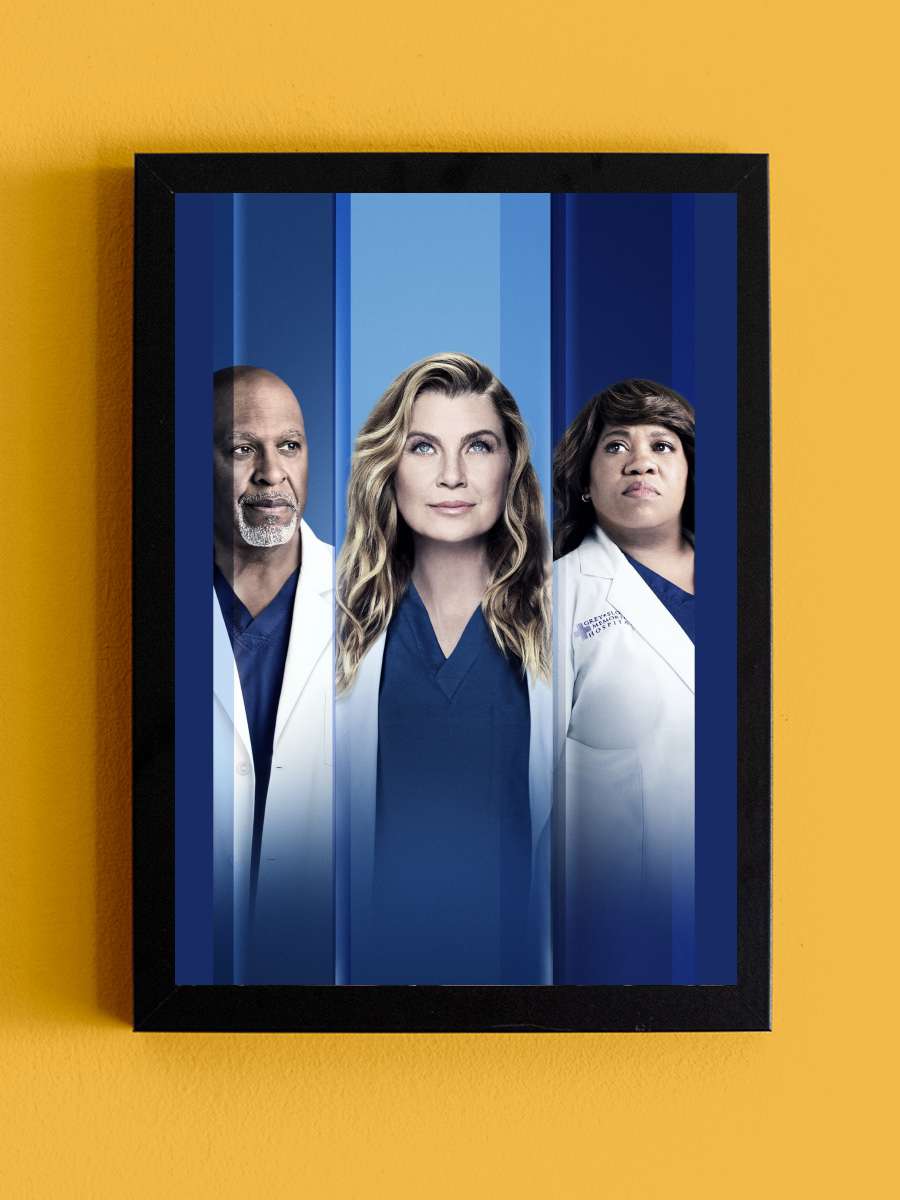 Grey's Anatomy Dizi Tablo Siyah Çerçeveli Dizi Poster Duvar Tablo