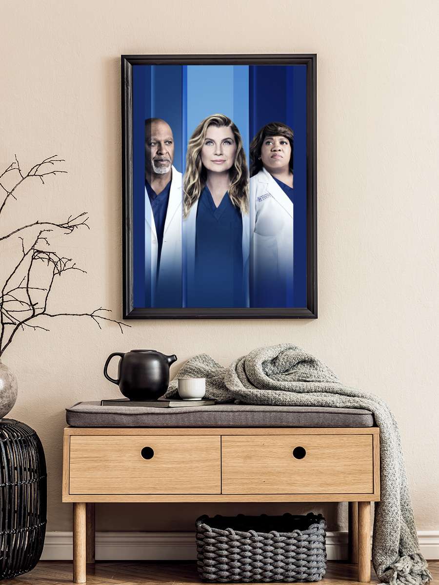 Grey's Anatomy Dizi Tablo Siyah Çerçeveli Dizi Poster Duvar Tablo