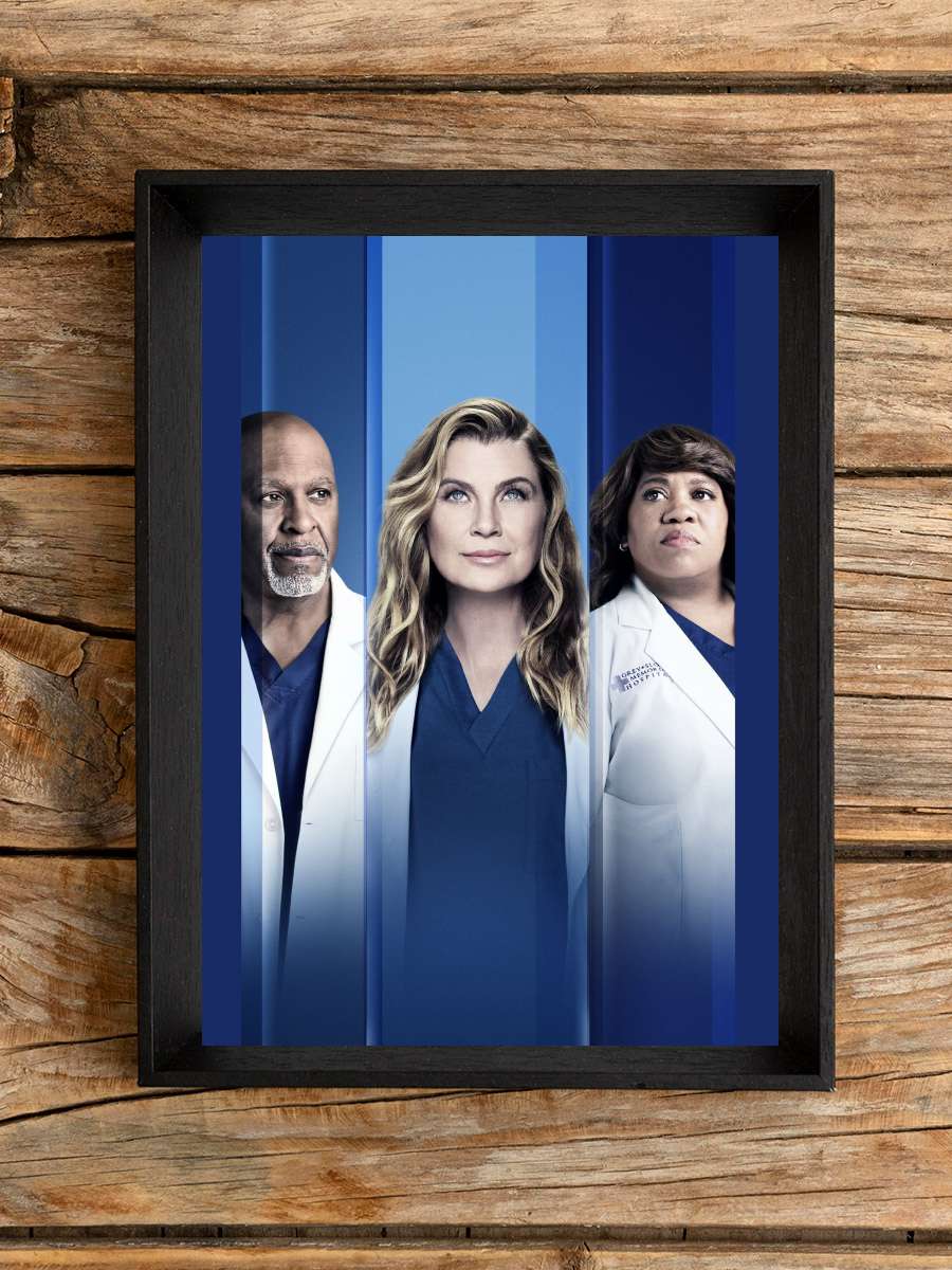 Grey's Anatomy Dizi Tablo Siyah Çerçeveli Dizi Poster Duvar Tablo