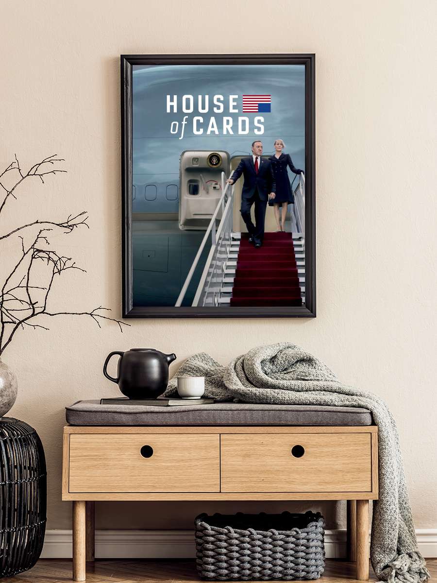 House of Cards Dizi Tablo Siyah Çerçeveli Dizi Poster Duvar Tablo