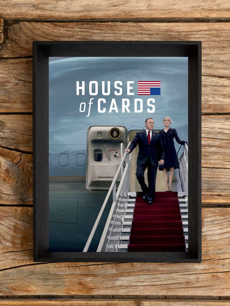 House of Cards Dizi Tablo Siyah Çerçeveli Dizi Poster Duvar Tablo