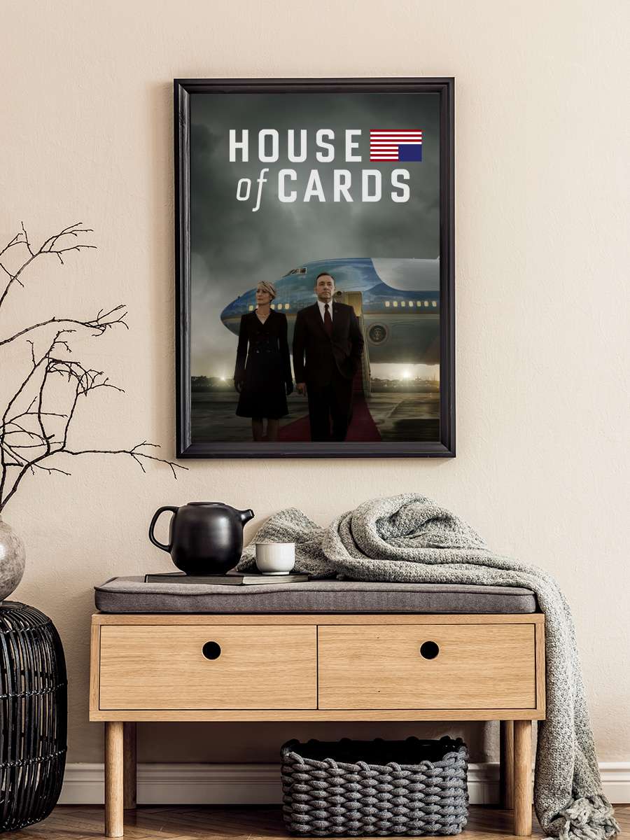 House of Cards Dizi Tablo Siyah Çerçeveli Dizi Poster Duvar Tablo