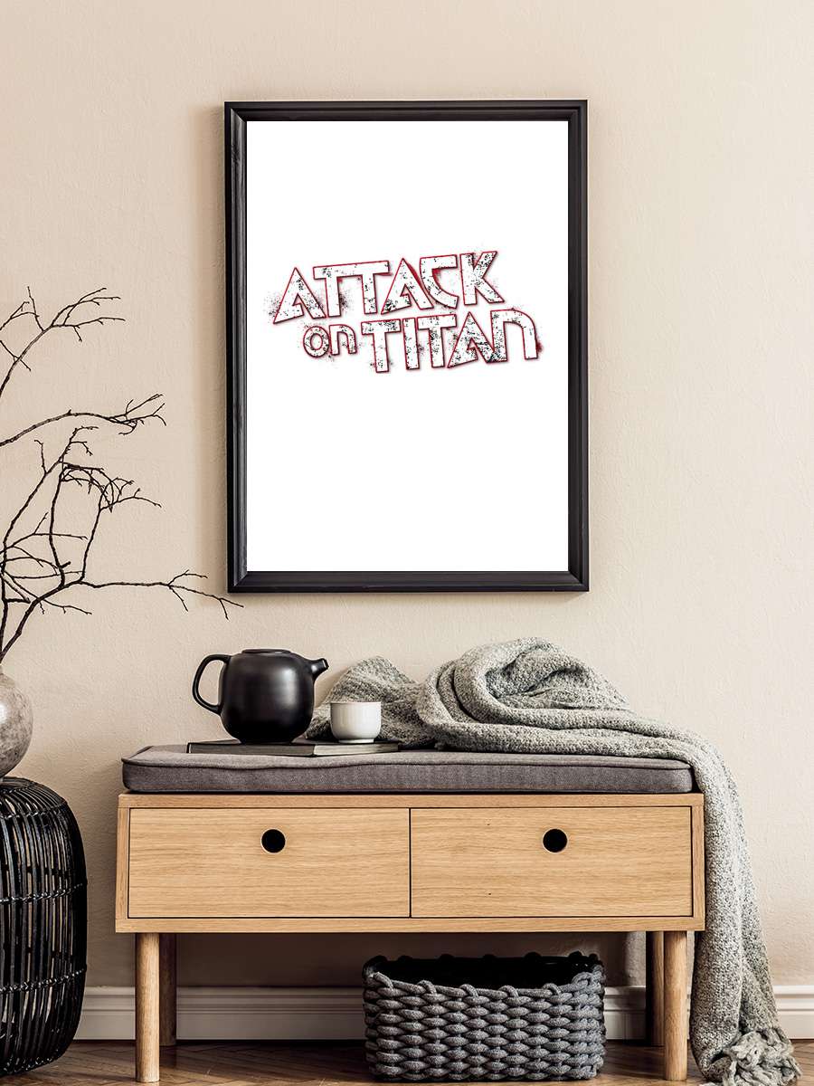 Attack on Titan - 進撃の巨人 Dizi Tablo Siyah Çerçeveli Dizi Poster Duvar Tablo