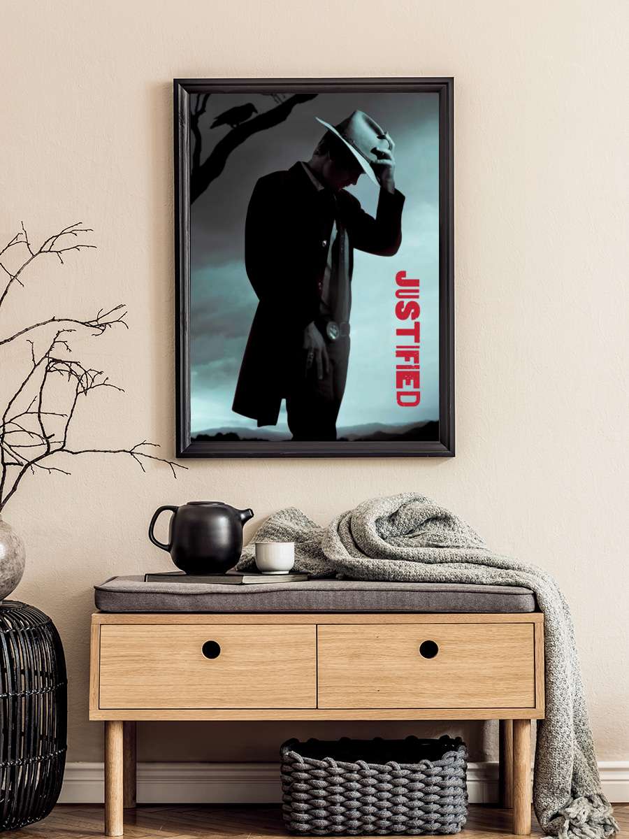 Justified Dizi Tablo Siyah Çerçeveli Dizi Poster Duvar Tablo