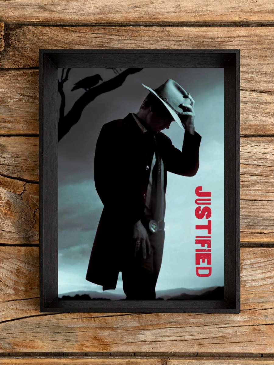 Justified Dizi Tablo Siyah Çerçeveli Dizi Poster Duvar Tablo