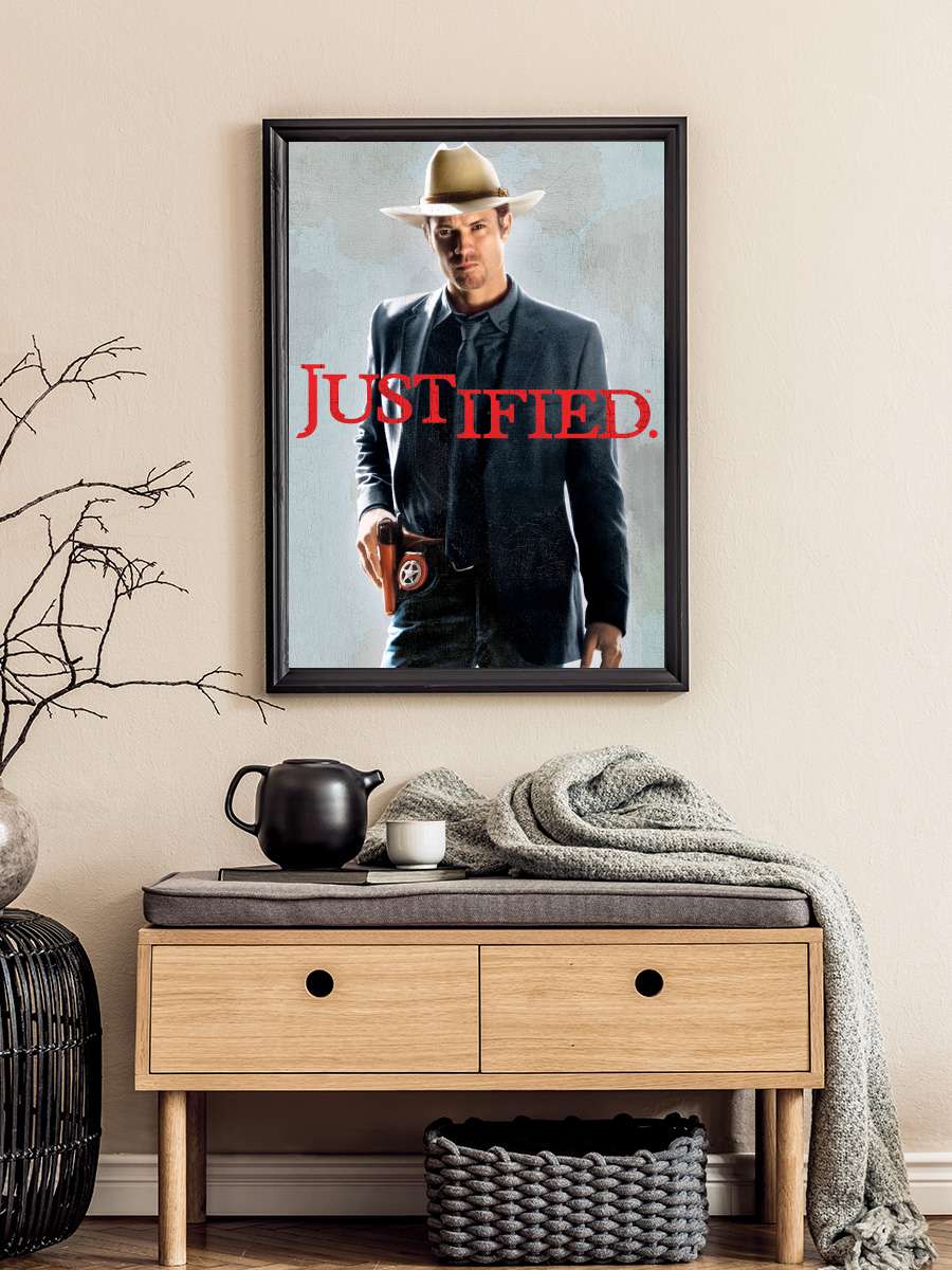 Justified Dizi Tablo Siyah Çerçeveli Dizi Poster Duvar Tablo