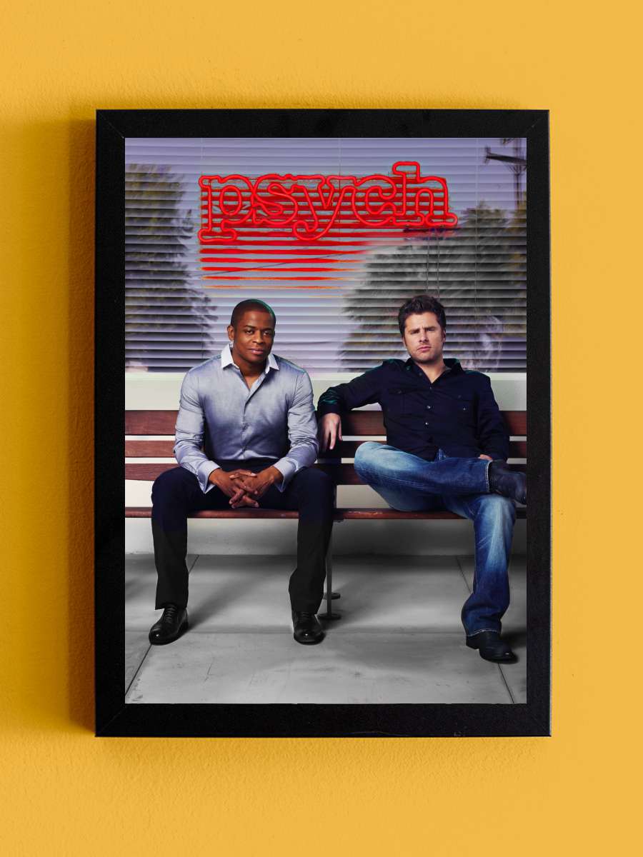 Psych Dizi Tablo Siyah Çerçeveli Dizi Poster Duvar Tablo