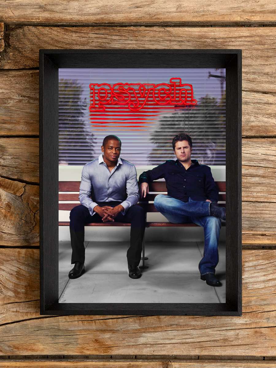 Psych Dizi Tablo Siyah Çerçeveli Dizi Poster Duvar Tablo