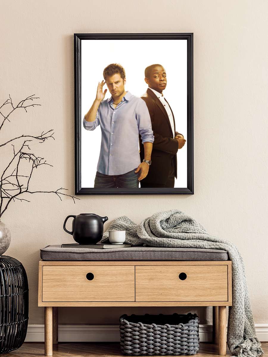 Psych Dizi Tablo Siyah Çerçeveli Dizi Poster Duvar Tablo