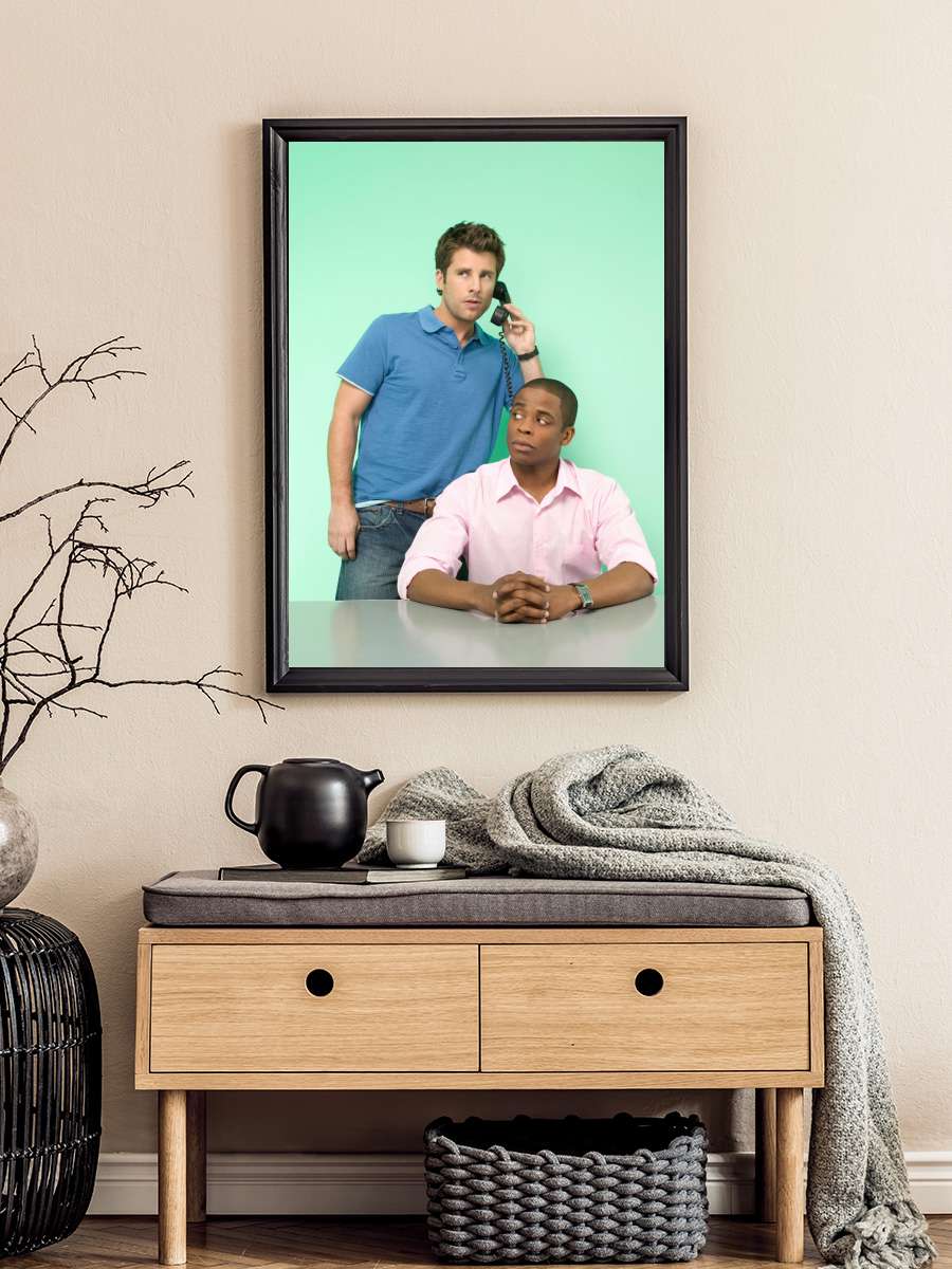 Psych Dizi Tablo Siyah Çerçeveli Dizi Poster Duvar Tablo