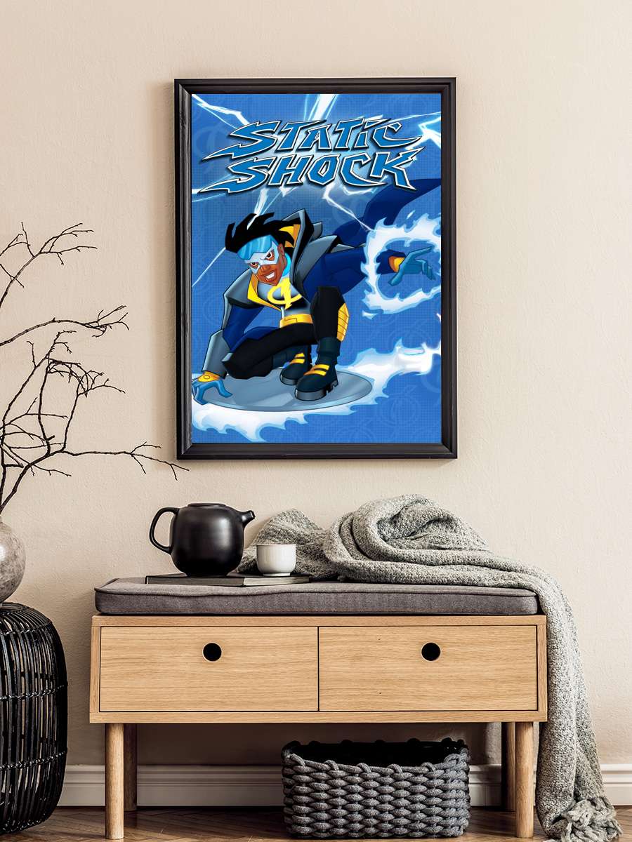 Static Shock Dizi Tablo Siyah Çerçeveli Dizi Poster Duvar Tablo