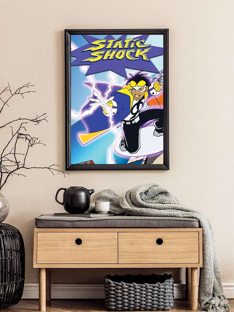 Static Shock Dizi Tablo Siyah Çerçeveli Dizi Poster Duvar Tablo