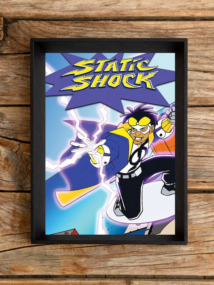 Static Shock Dizi Tablo Siyah Çerçeveli Dizi Poster Duvar Tablo