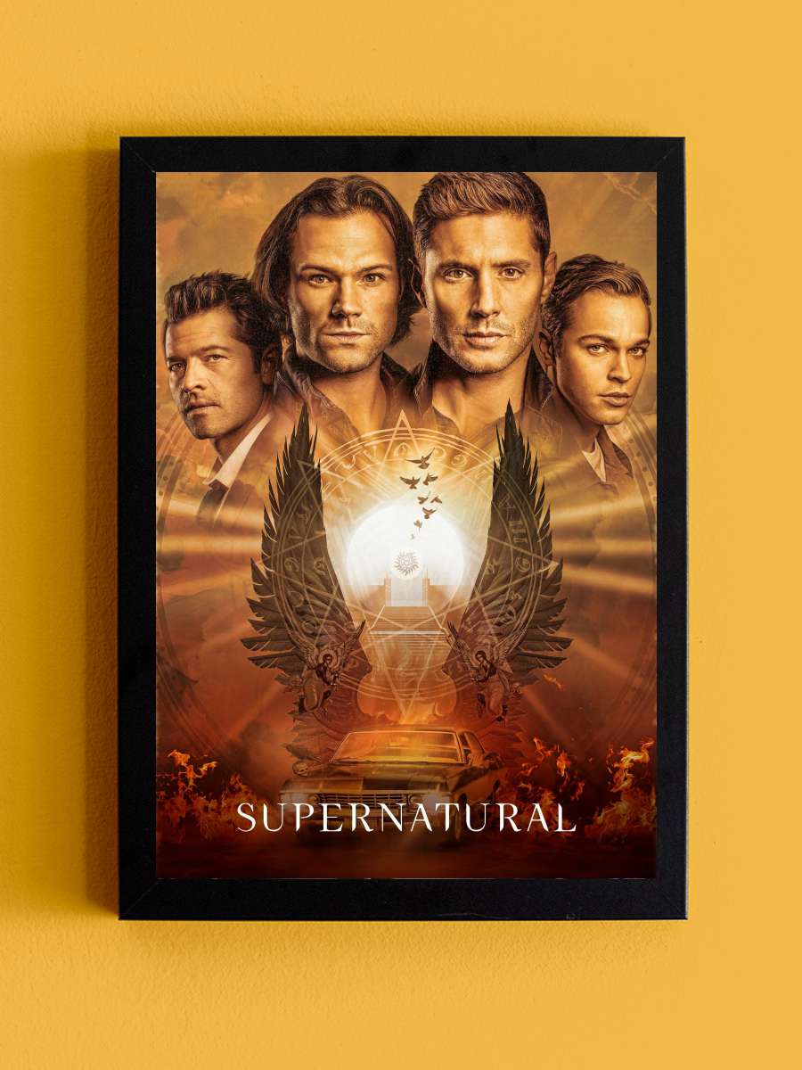 Supernatural Dizi Tablo Siyah Çerçeveli Dizi Poster Duvar Tablo