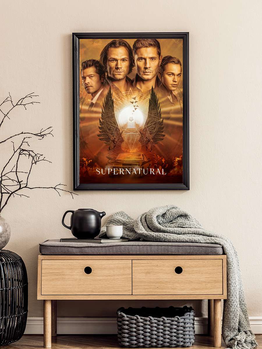 Supernatural Dizi Tablo Siyah Çerçeveli Dizi Poster Duvar Tablo