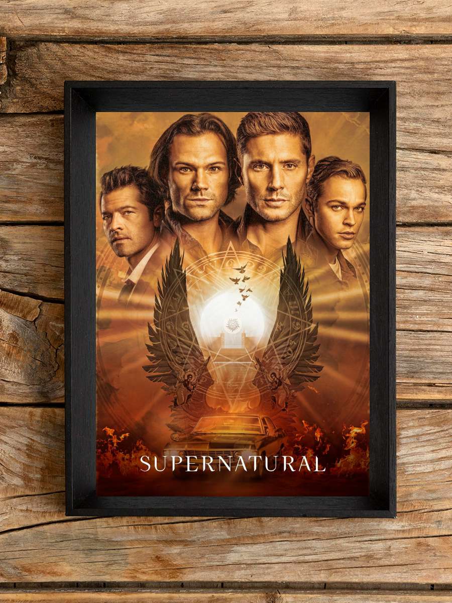 Supernatural Dizi Tablo Siyah Çerçeveli Dizi Poster Duvar Tablo