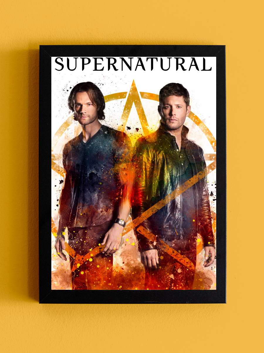 Supernatural Dizi Tablo Siyah Çerçeveli Dizi Poster Duvar Tablo