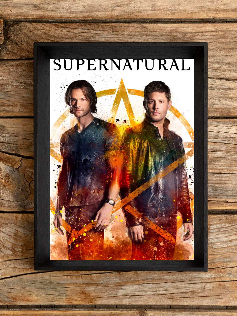 Supernatural Dizi Tablo Siyah Çerçeveli Dizi Poster Duvar Tablo