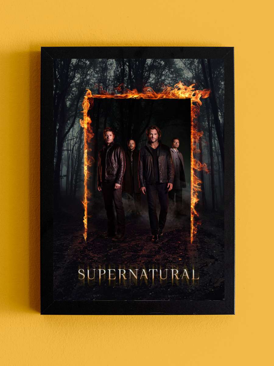 Supernatural Dizi Tablo Siyah Çerçeveli Dizi Poster Duvar Tablo