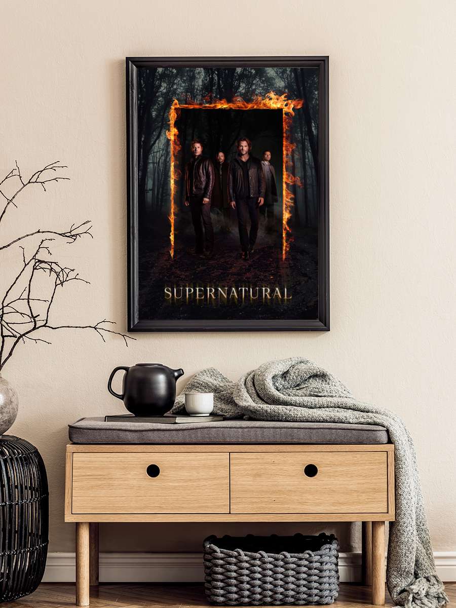 Supernatural Dizi Tablo Siyah Çerçeveli Dizi Poster Duvar Tablo