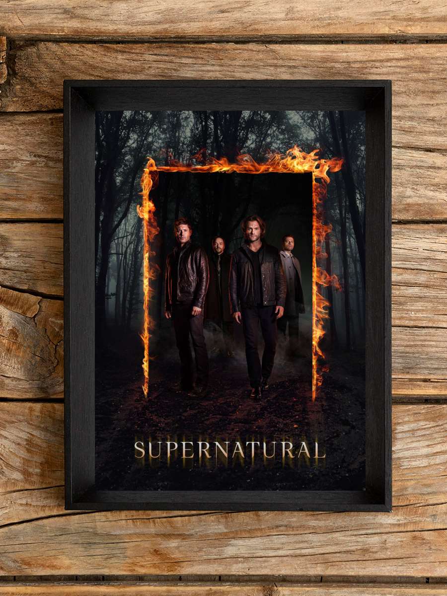 Supernatural Dizi Tablo Siyah Çerçeveli Dizi Poster Duvar Tablo