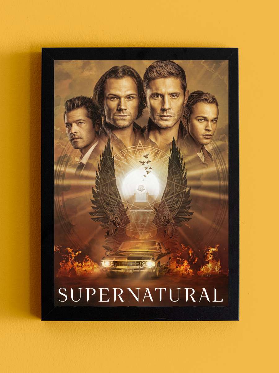 Supernatural Dizi Tablo Siyah Çerçeveli Dizi Poster Duvar Tablo