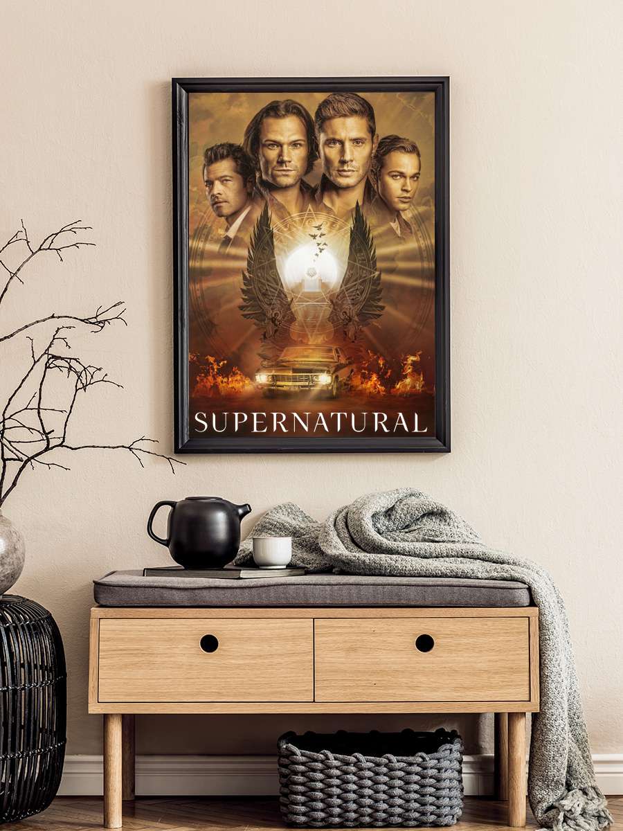 Supernatural Dizi Tablo Siyah Çerçeveli Dizi Poster Duvar Tablo