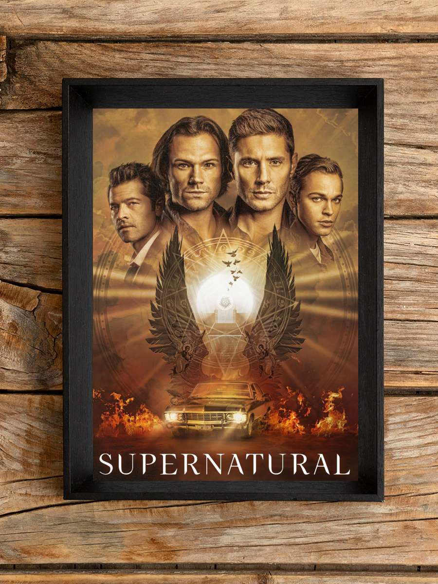 Supernatural Dizi Tablo Siyah Çerçeveli Dizi Poster Duvar Tablo