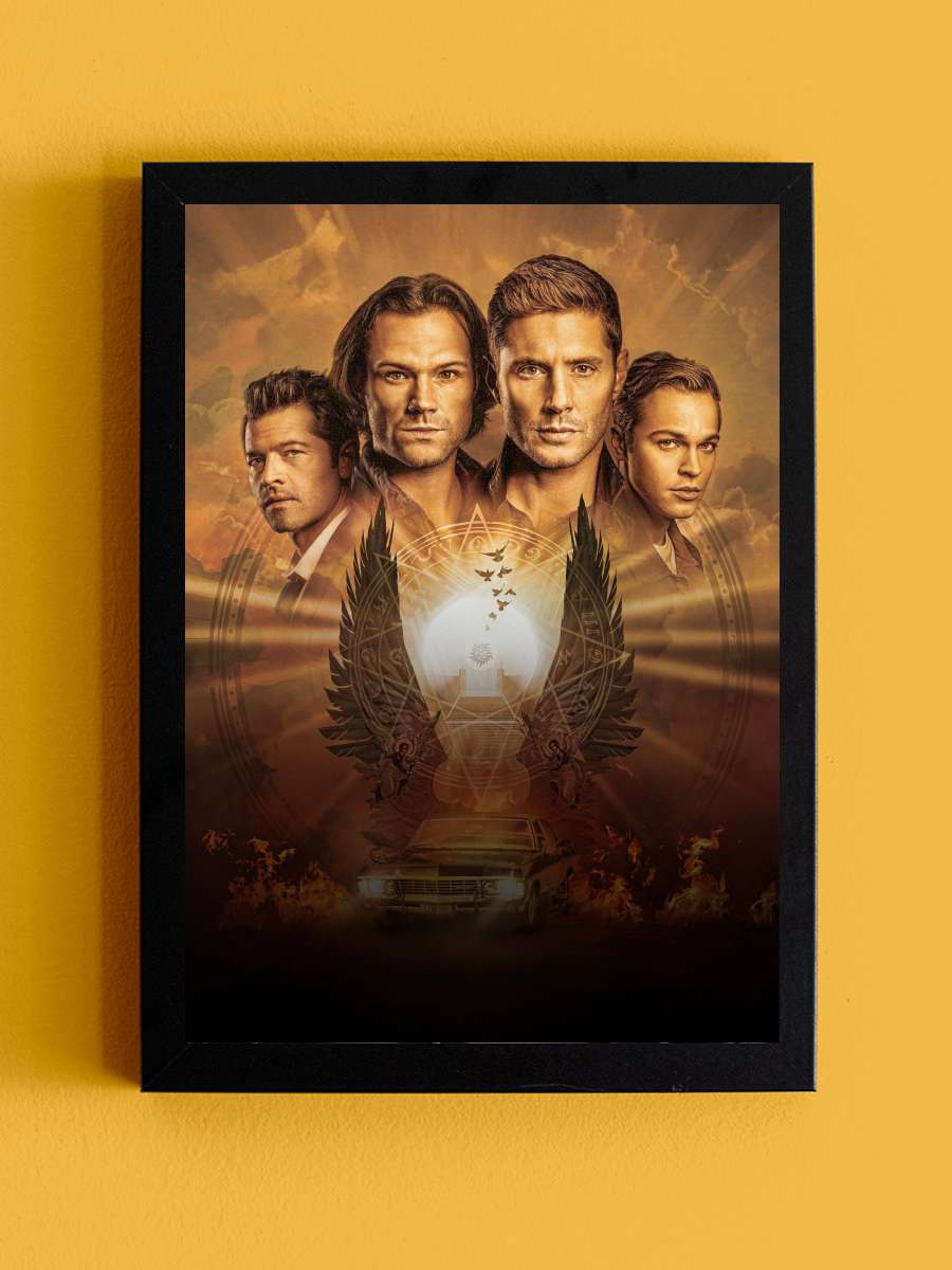 Supernatural Dizi Tablo Siyah Çerçeveli Dizi Poster Duvar Tablo