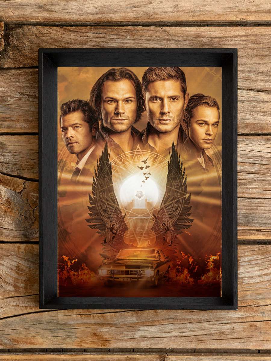 Supernatural Dizi Tablo Siyah Çerçeveli Dizi Poster Duvar Tablo