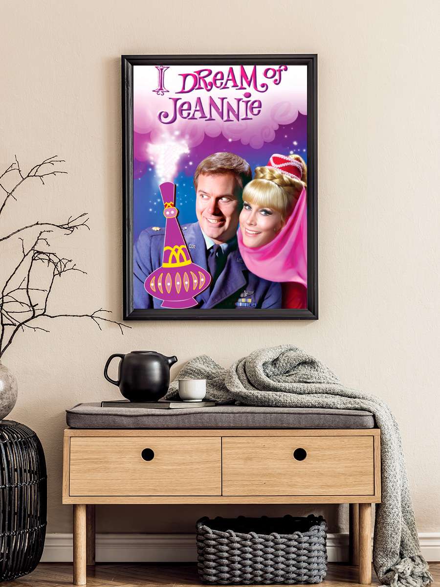 I Dream of Jeannie Dizi Tablo Siyah Çerçeveli Dizi Poster Duvar Tablo