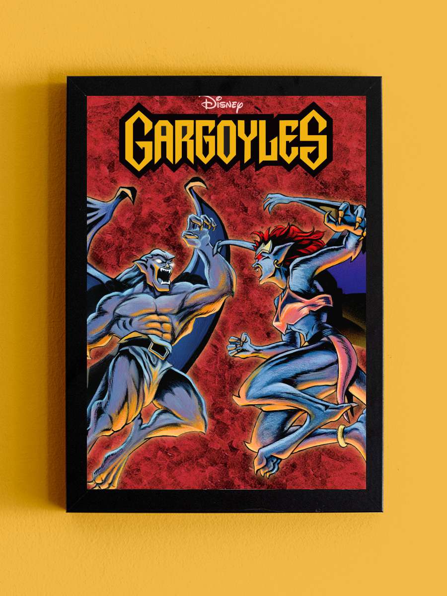 Gargoyles Dizi Tablo Siyah Çerçeveli Dizi Poster Duvar Tablo