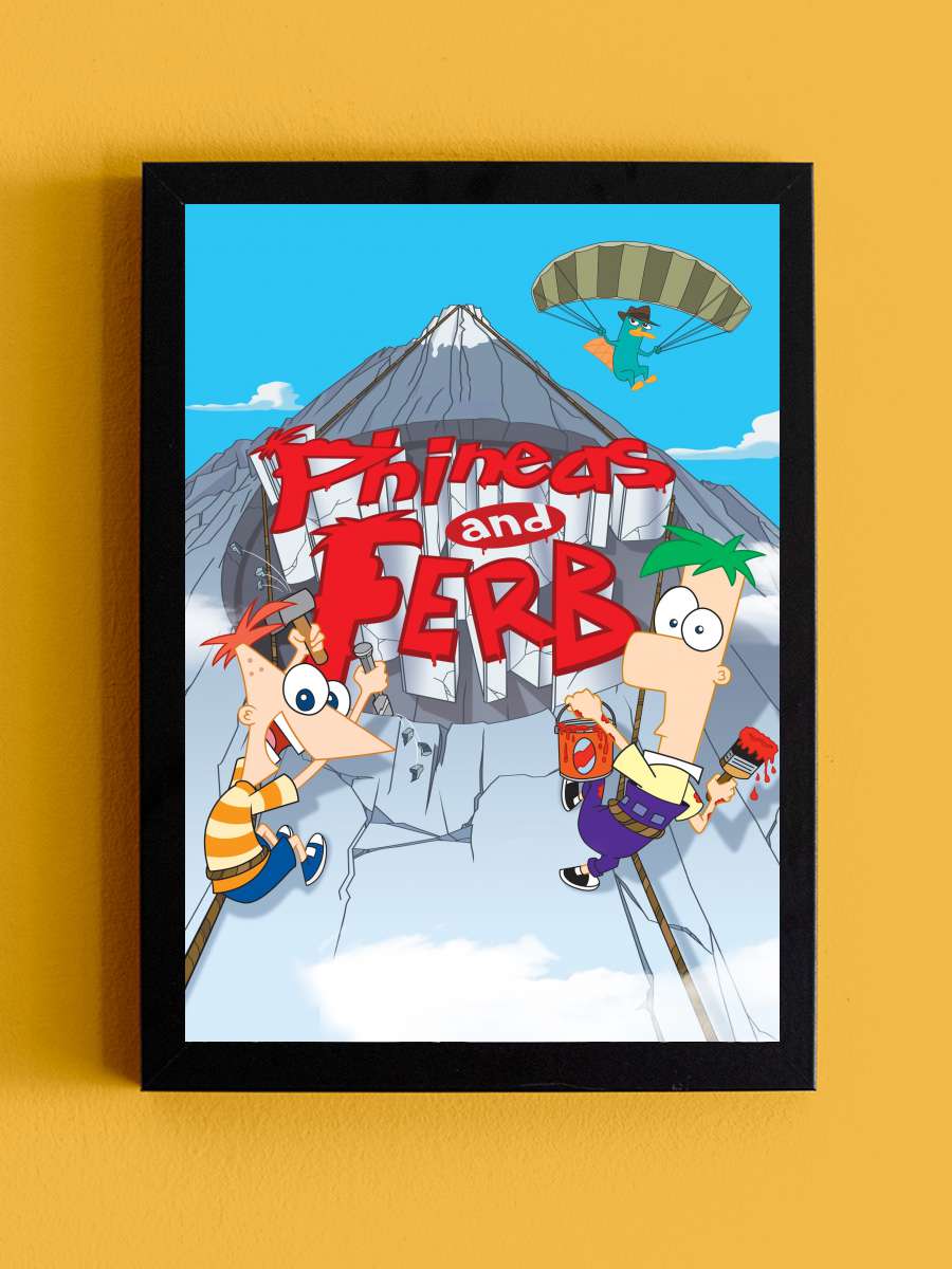 Phineas ve Förb - Phineas and Ferb Dizi Tablo Siyah Çerçeveli Dizi Poster Duvar Tablo