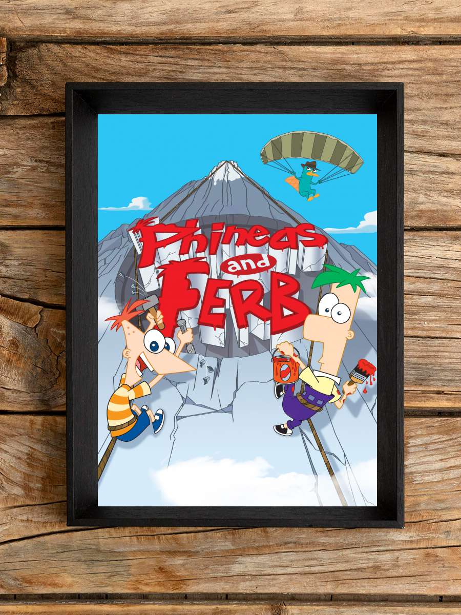 Phineas ve Förb - Phineas and Ferb Dizi Tablo Siyah Çerçeveli Dizi Poster Duvar Tablo