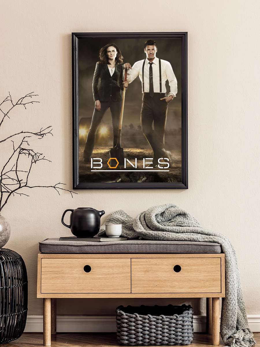 Bones Dizi Tablo Siyah Çerçeveli Dizi Poster Duvar Tablo