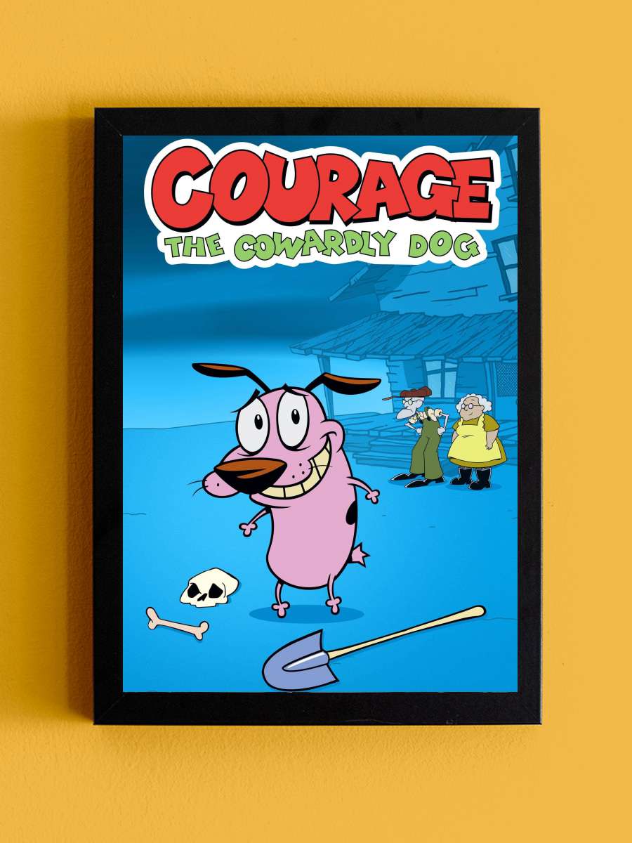 Cesur Korkak Köpek - Courage the Cowardly Dog Dizi Tablo Siyah Çerçeveli Dizi Poster Duvar Tablo