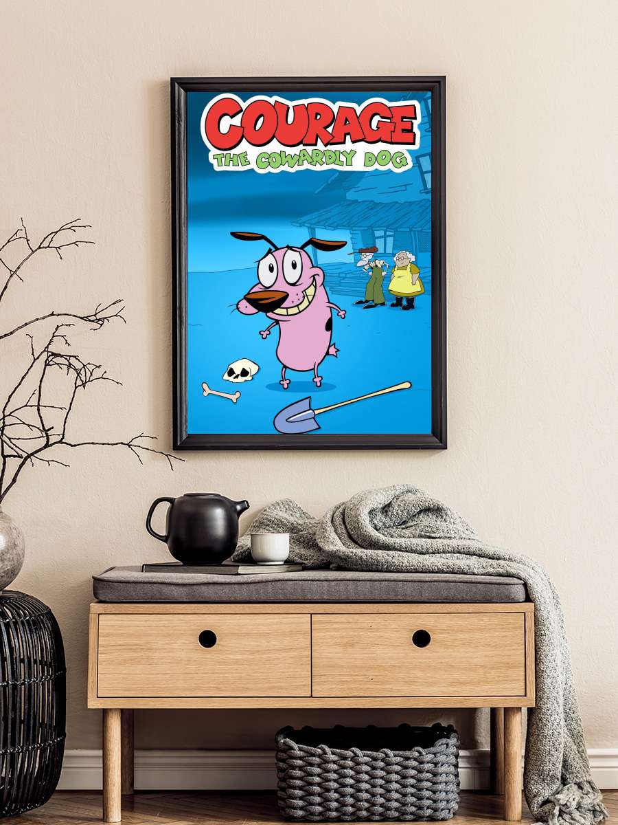 Cesur Korkak Köpek - Courage the Cowardly Dog Dizi Tablo Siyah Çerçeveli Dizi Poster Duvar Tablo