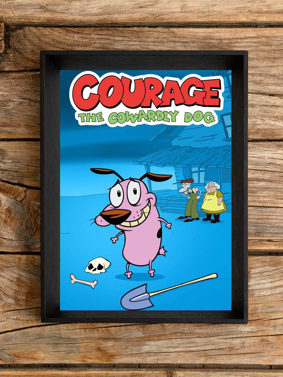 Cesur Korkak Köpek - Courage the Cowardly Dog Dizi Tablo Siyah Çerçeveli Dizi Poster Duvar Tablo