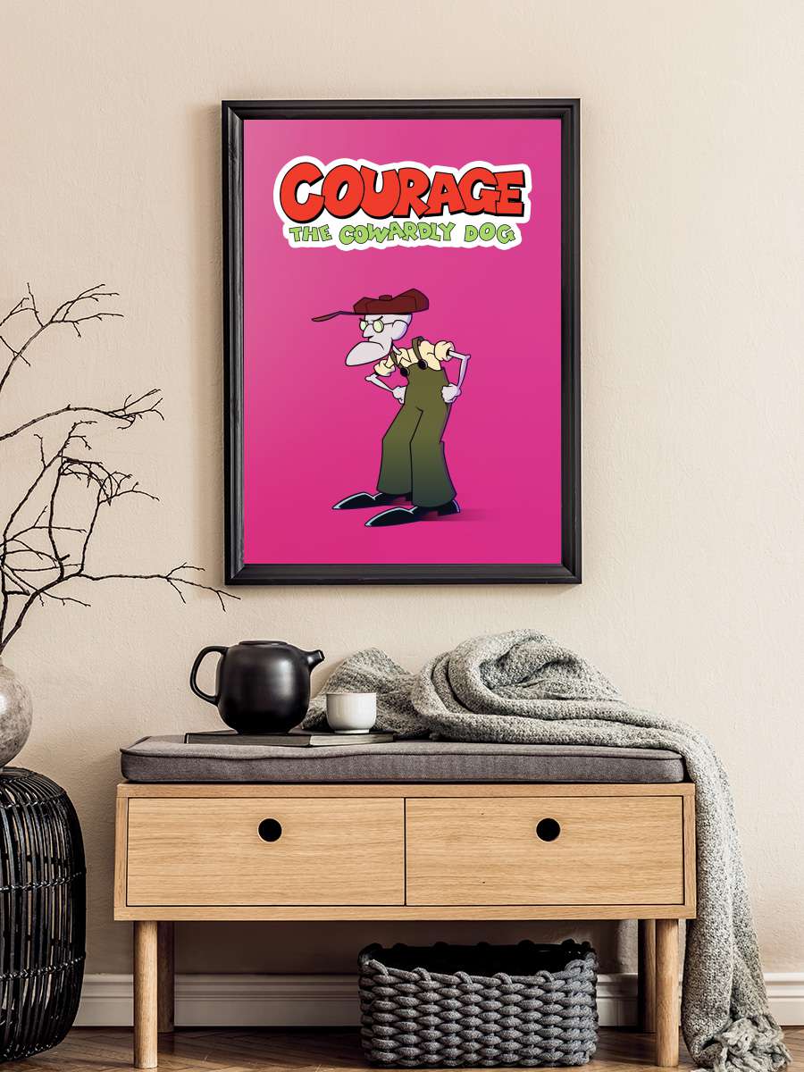 Cesur Korkak Köpek - Courage the Cowardly Dog Dizi Tablo Siyah Çerçeveli Dizi Poster Duvar Tablo