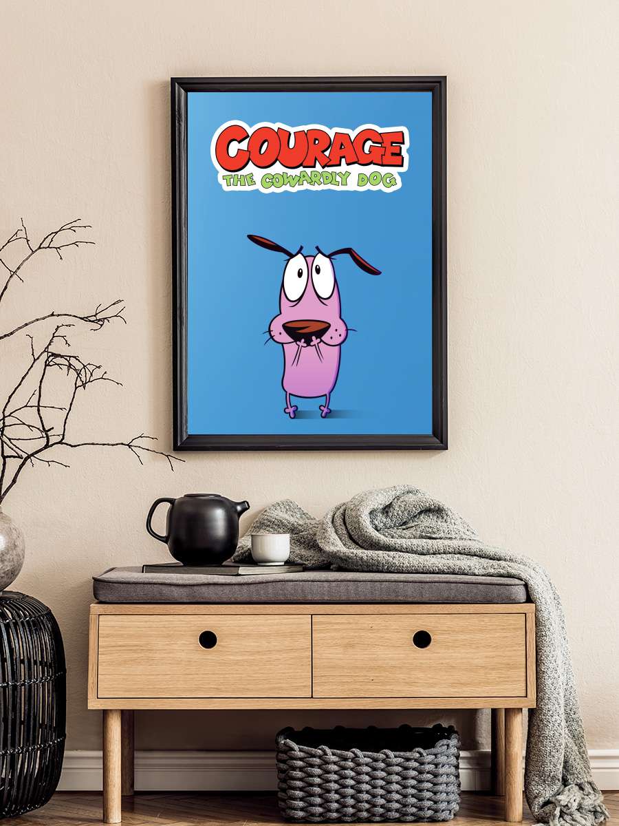 Cesur Korkak Köpek - Courage the Cowardly Dog Dizi Tablo Siyah Çerçeveli Dizi Poster Duvar Tablo