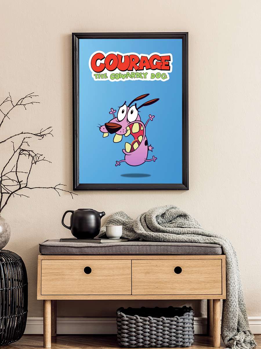 Cesur Korkak Köpek - Courage the Cowardly Dog Dizi Tablo Siyah Çerçeveli Dizi Poster Duvar Tablo