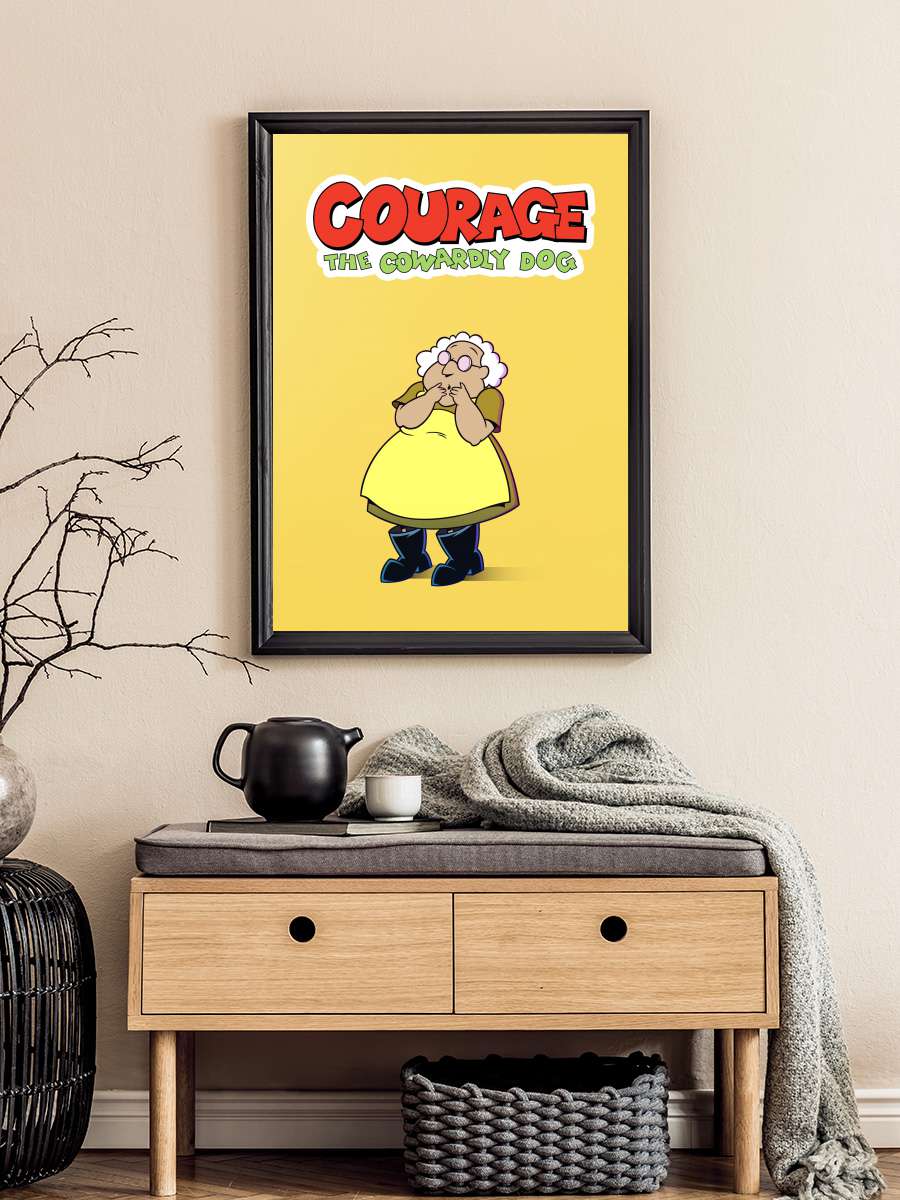 Cesur Korkak Köpek - Courage the Cowardly Dog Dizi Tablo Siyah Çerçeveli Dizi Poster Duvar Tablo