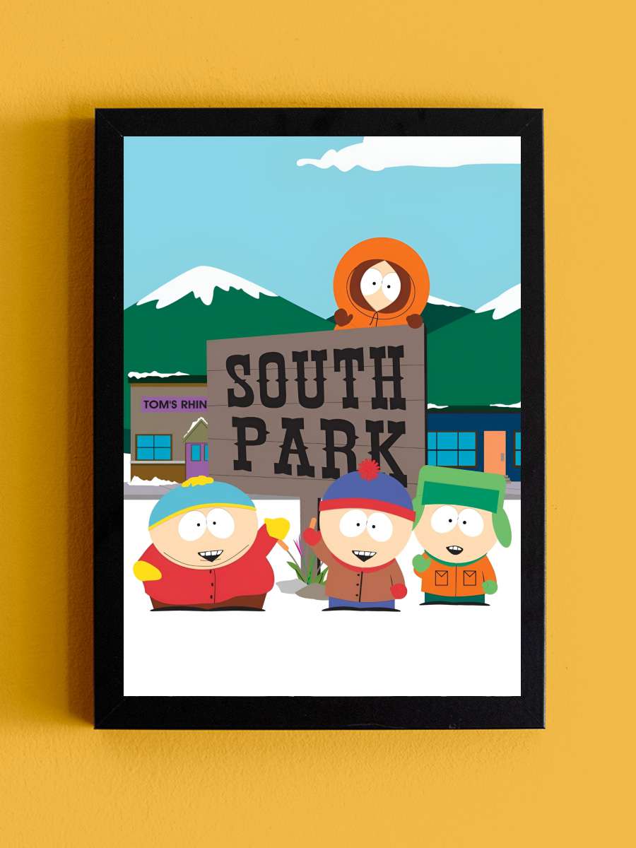 South Park Dizi Tablo Siyah Çerçeveli Dizi Poster Duvar Tablo