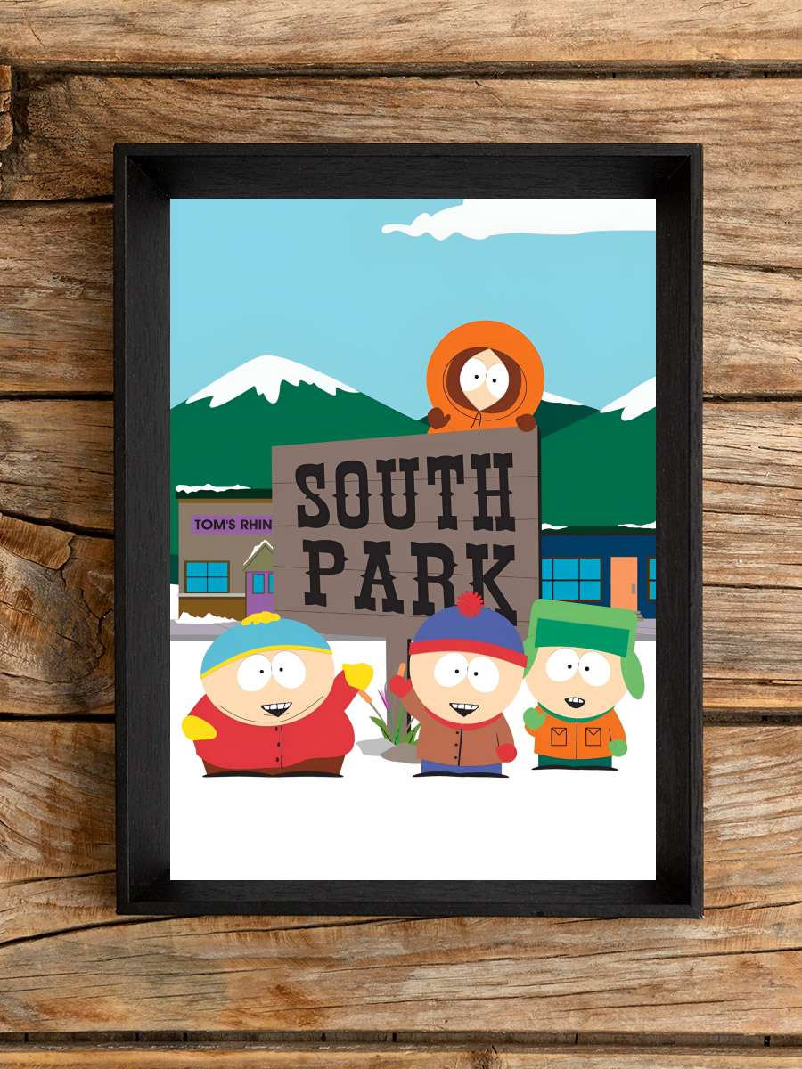 South Park Dizi Tablo Siyah Çerçeveli Dizi Poster Duvar Tablo