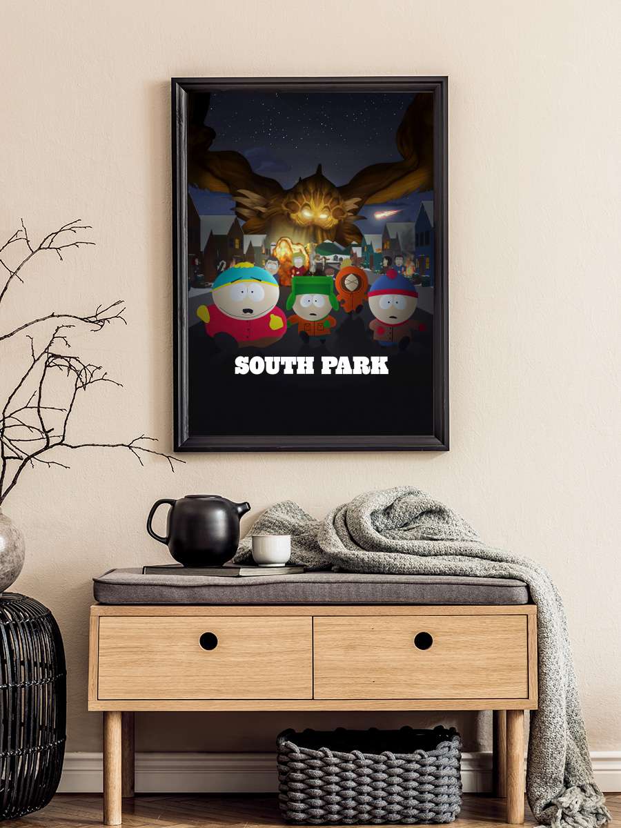 South Park Dizi Tablo Siyah Çerçeveli Dizi Poster Duvar Tablo