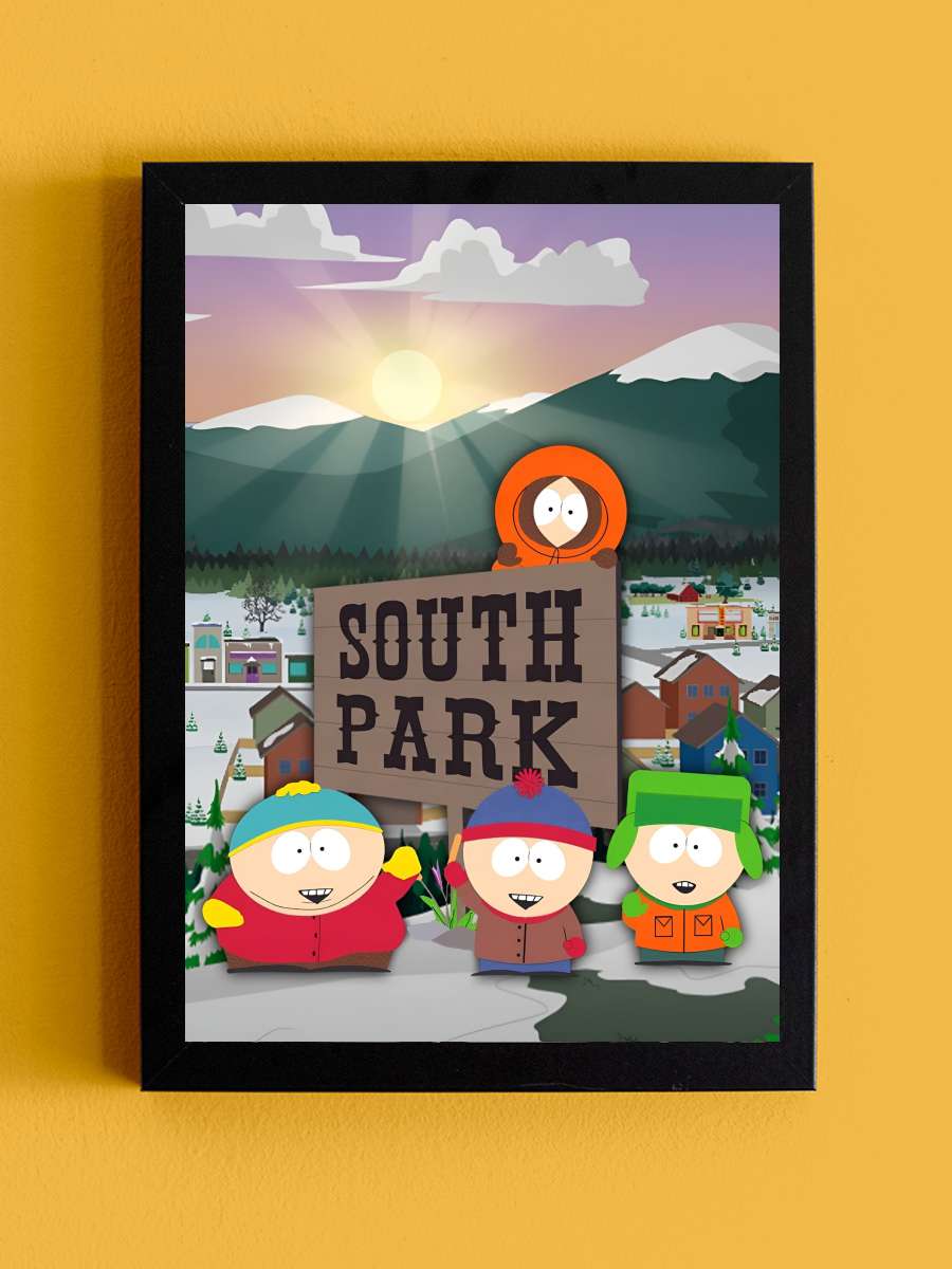 South Park Dizi Tablo Siyah Çerçeveli Dizi Poster Duvar Tablo