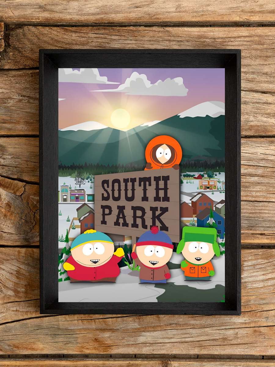 South Park Dizi Tablo Siyah Çerçeveli Dizi Poster Duvar Tablo