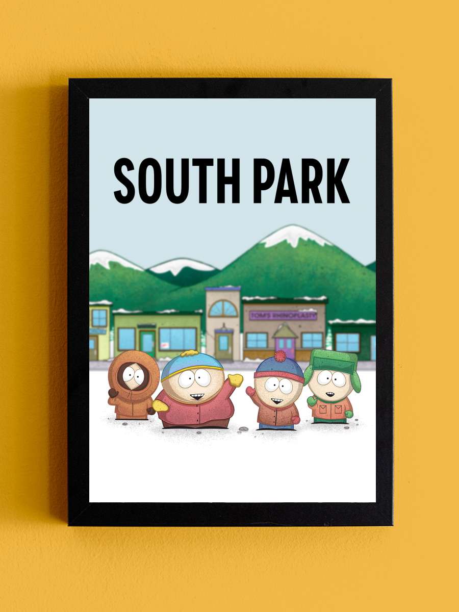 South Park Dizi Tablo Siyah Çerçeveli Dizi Poster Duvar Tablo