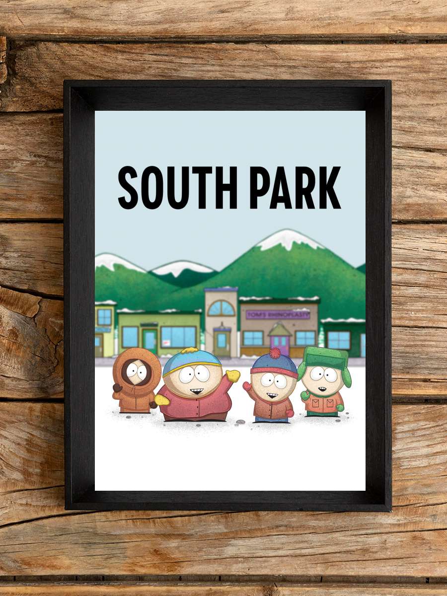 South Park Dizi Tablo Siyah Çerçeveli Dizi Poster Duvar Tablo